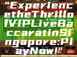 "Experience the Thrill of VIP Live Baccarat in Singapore: Play Now!"